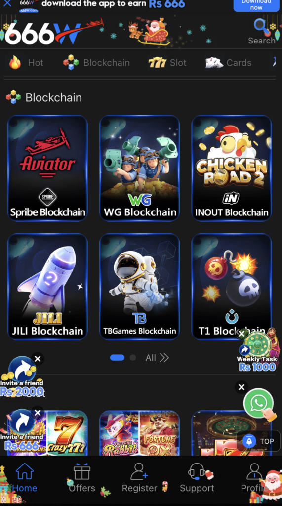 hot, blockchain, slot, and card games in 666W